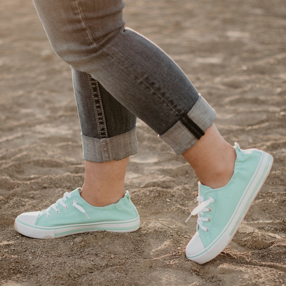 Mint Slip On Tennis Shoes